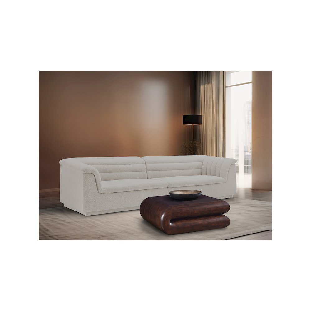 Cascade Cream Boucle Fabric Modular Sofa. Picture 2