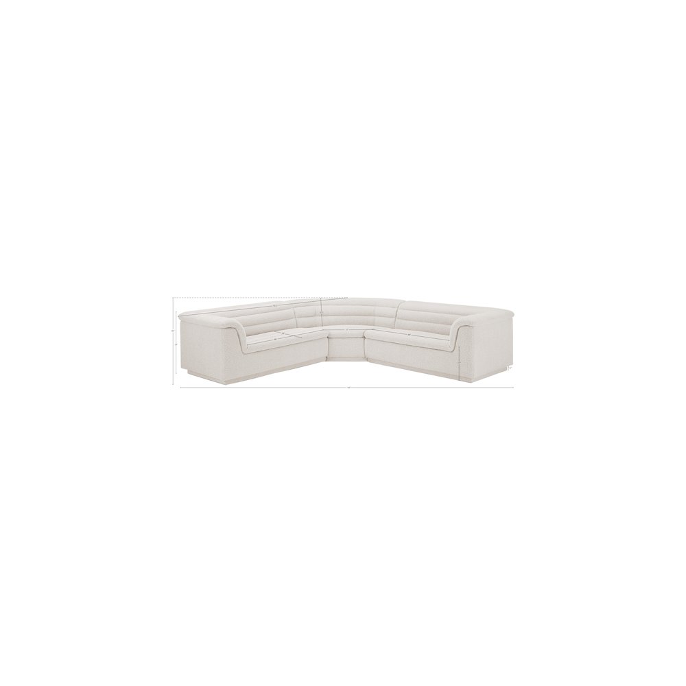 Cascade Cream Boucle Fabric Modular Sectional. Picture 13