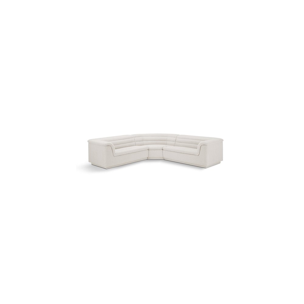 Cascade Cream Boucle Fabric Modular Sectional. Picture 1