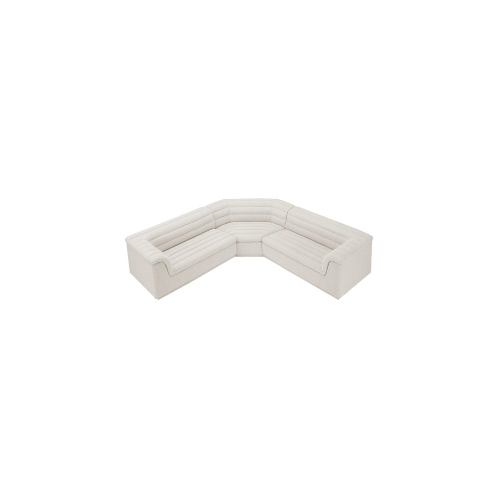 Cascade Cream Boucle Fabric Modular Sectional. Picture 4