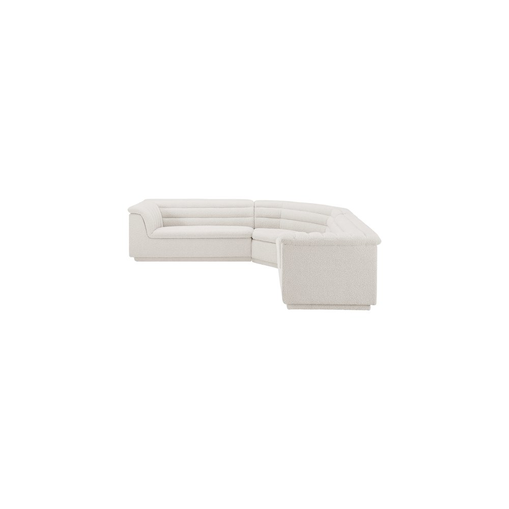 Cascade Cream Boucle Fabric Modular Sectional. Picture 6