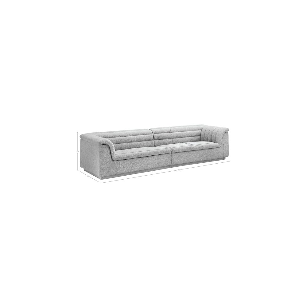 Cascade Grey Boucle Fabric Modular Sofa. Picture 10