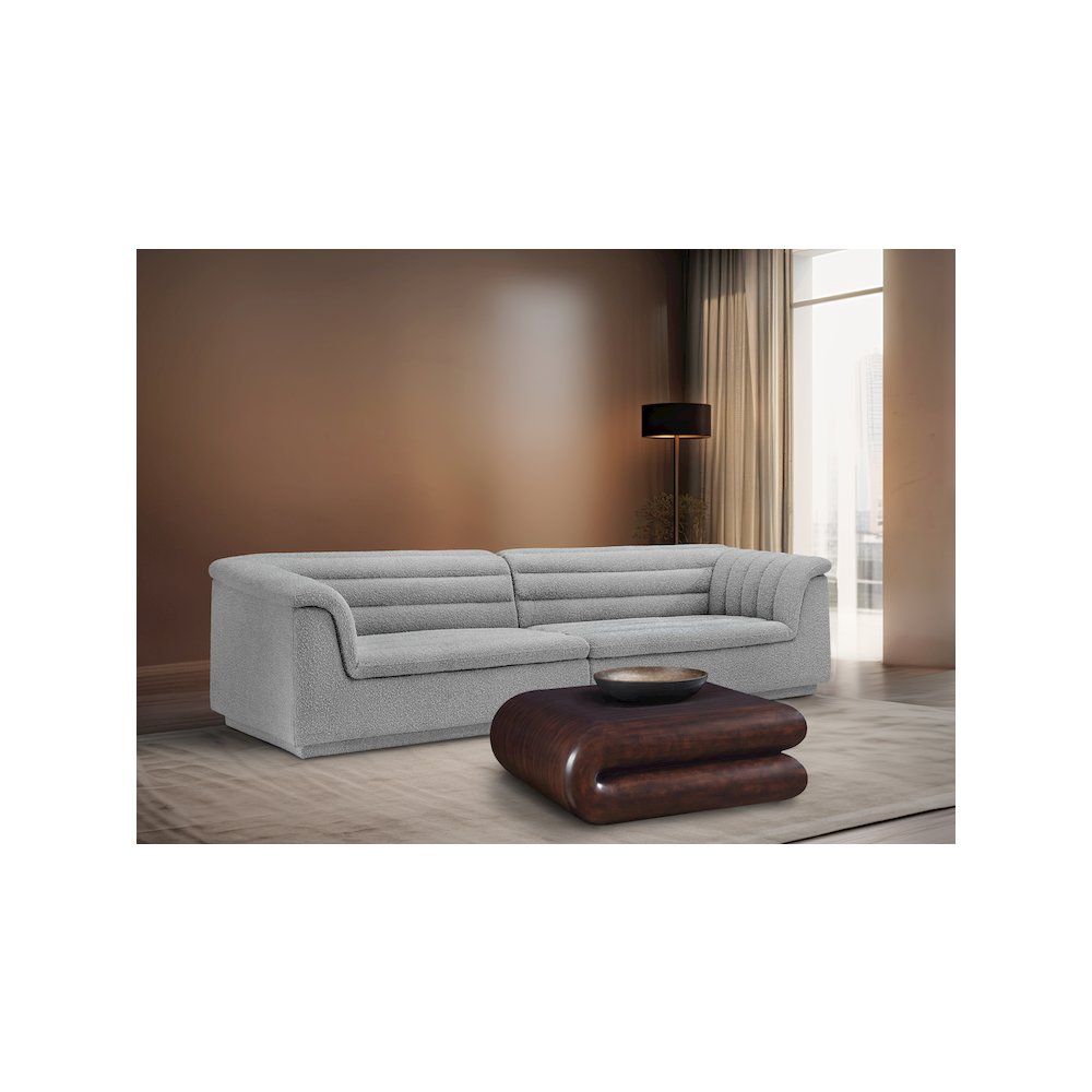 Cascade Grey Boucle Fabric Modular Sofa. Picture 2