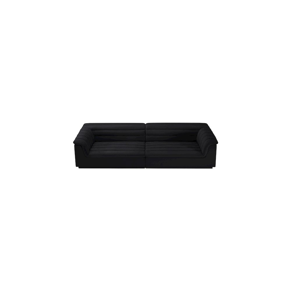 Cascade Black Velvet Fabric Modular Sofa. Picture 4