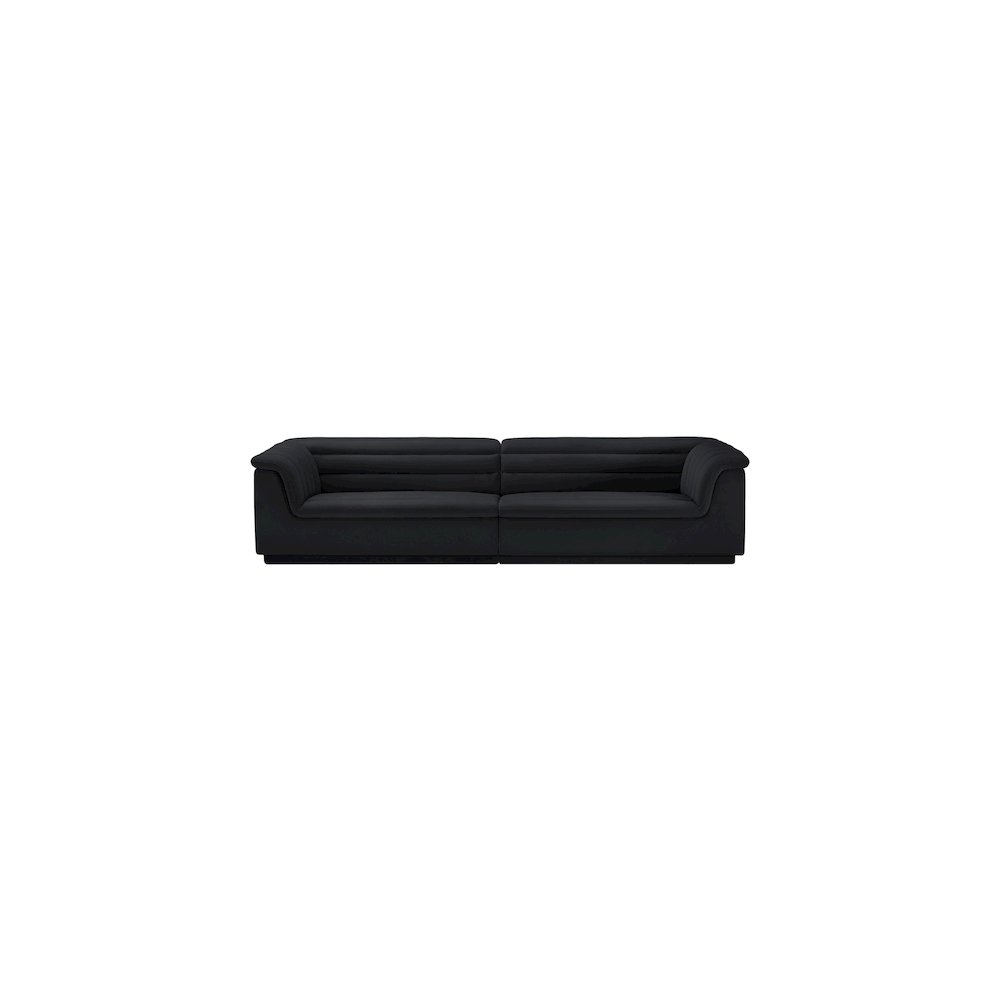 Cascade Black Velvet Fabric Modular Sofa. Picture 5