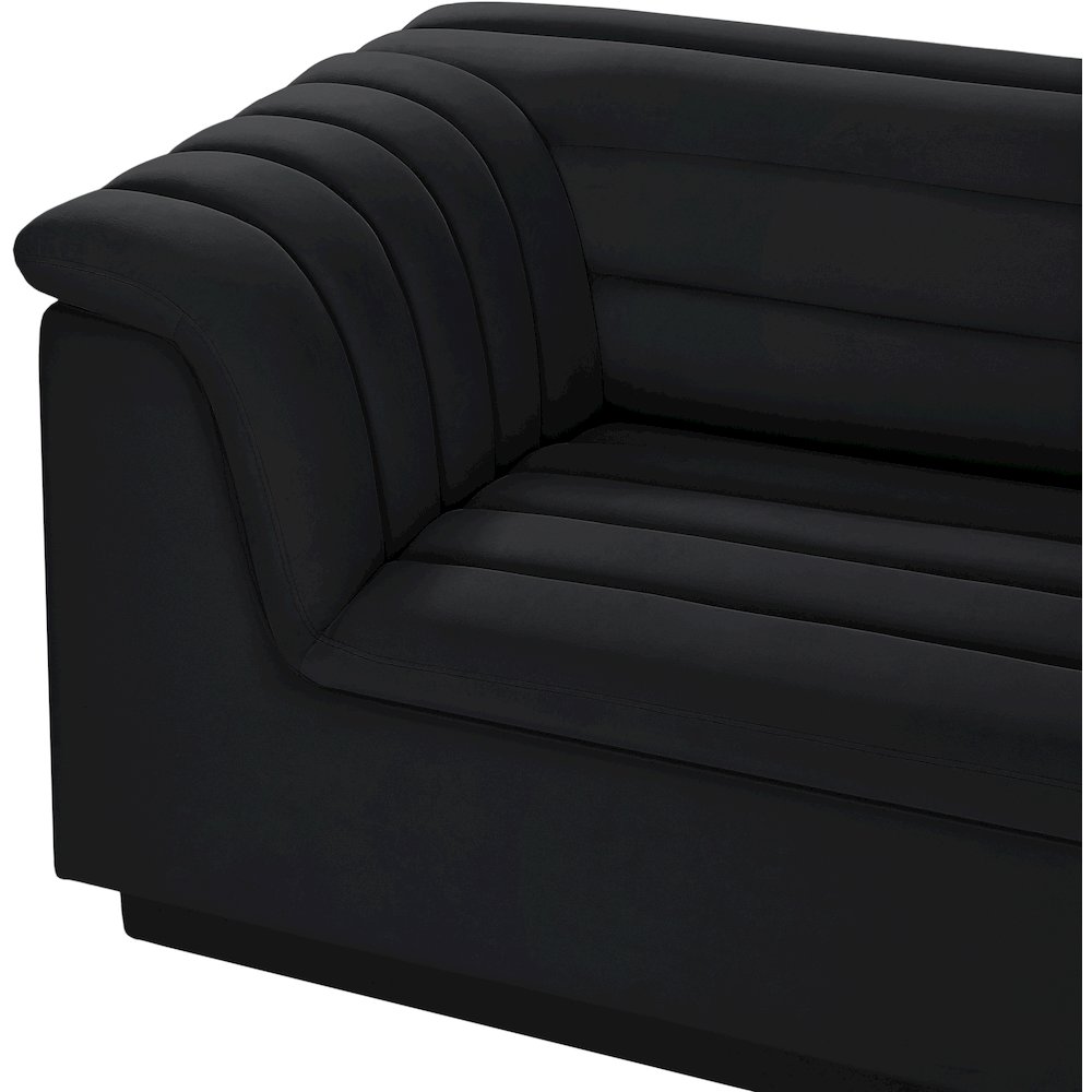 Cascade Black Velvet Fabric Modular Sofa. Picture 8