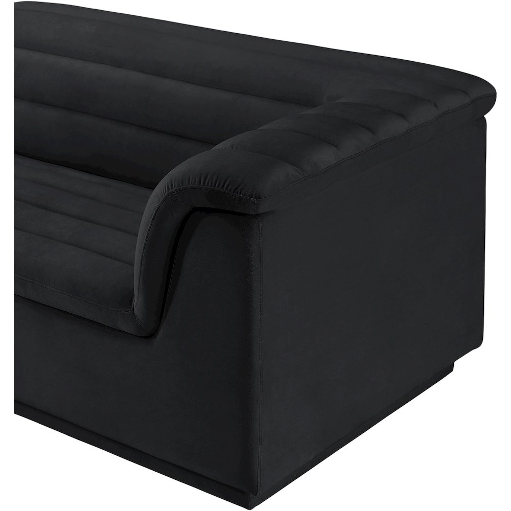 Cascade Black Velvet Fabric Modular Sofa. Picture 9