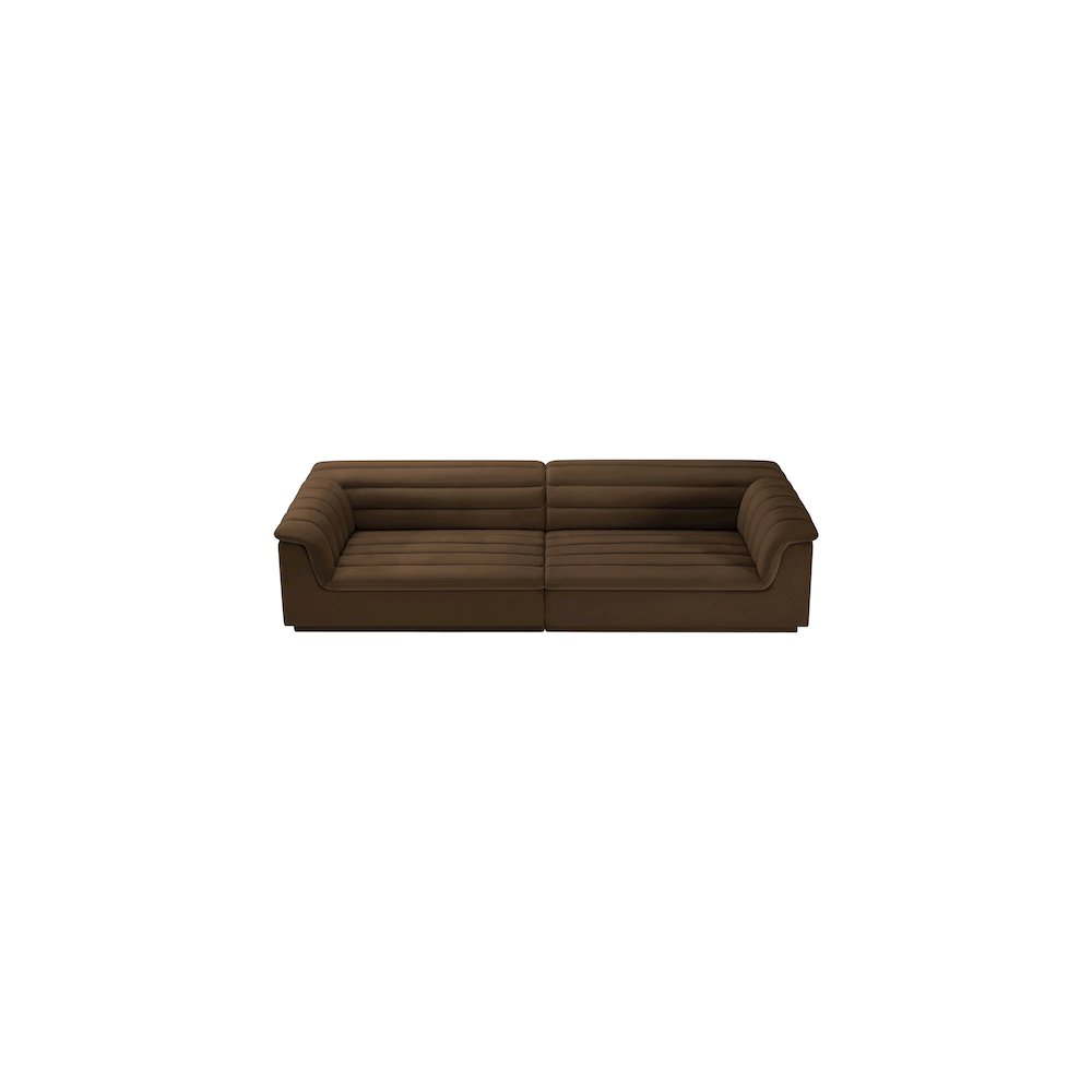 Cascade Brown Velvet Fabric Modular Sofa. Picture 4
