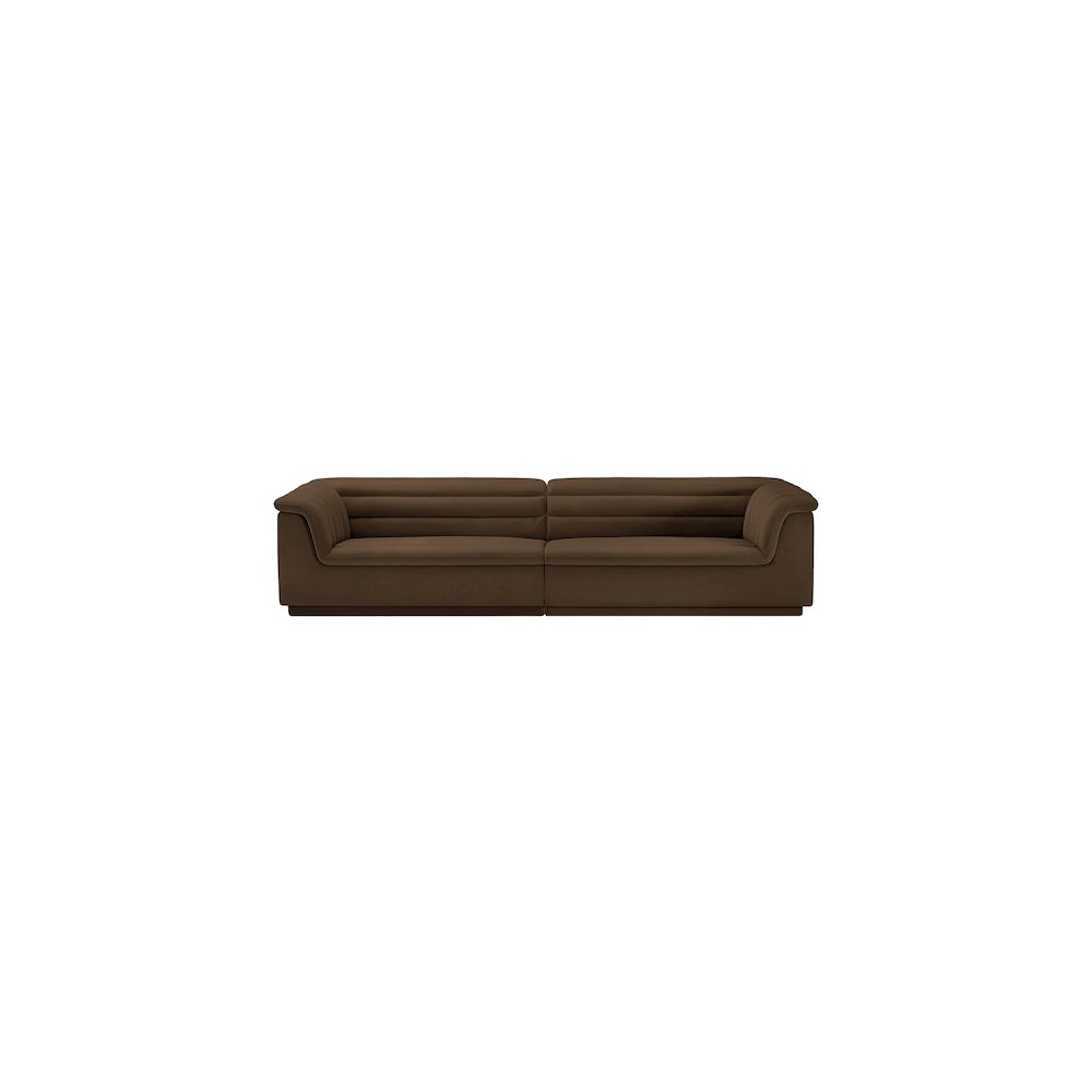 Cascade Brown Velvet Fabric Modular Sofa. Picture 5