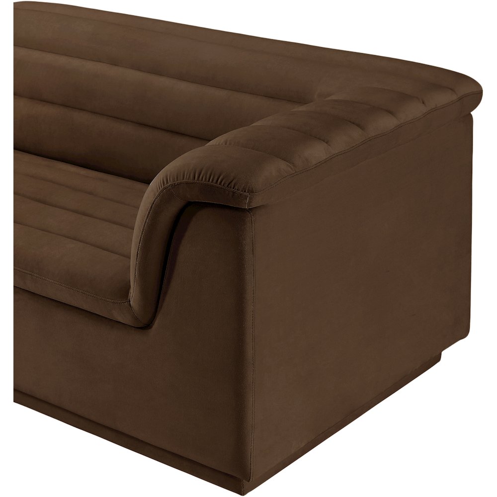 Cascade Brown Velvet Fabric Modular Sectional. Picture 10