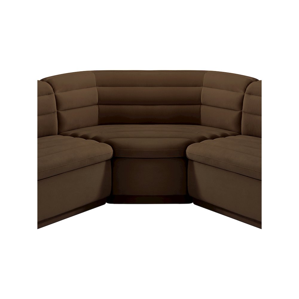 Cascade Brown Velvet Fabric Modular Sectional. Picture 11