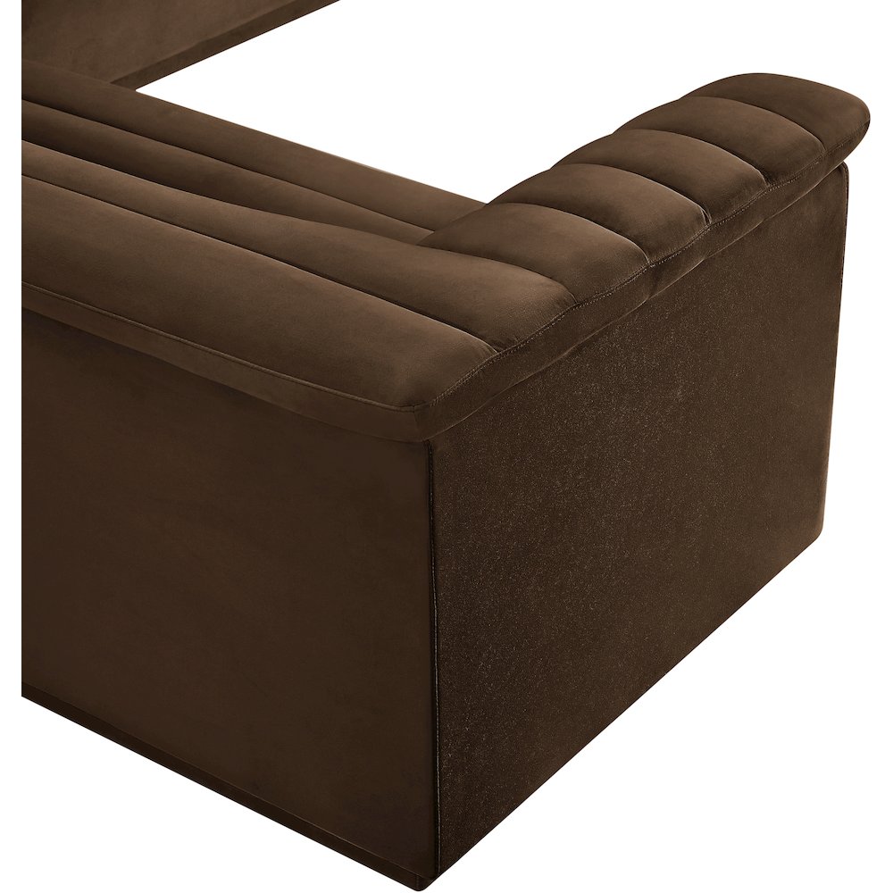Cascade Brown Velvet Fabric Modular Sectional. Picture 12