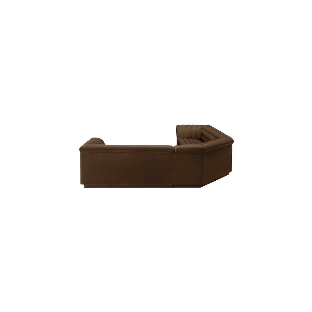 Cascade Brown Velvet Fabric Modular Sectional. Picture 8