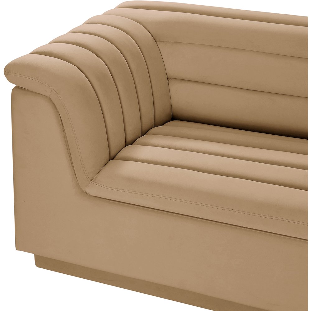 Cascade Camel Velvet Fabric Modular Sofa. Picture 8