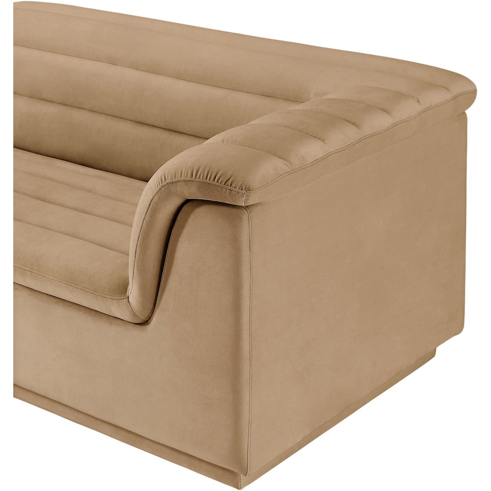 Cascade Camel Velvet Fabric Modular Sofa. Picture 9