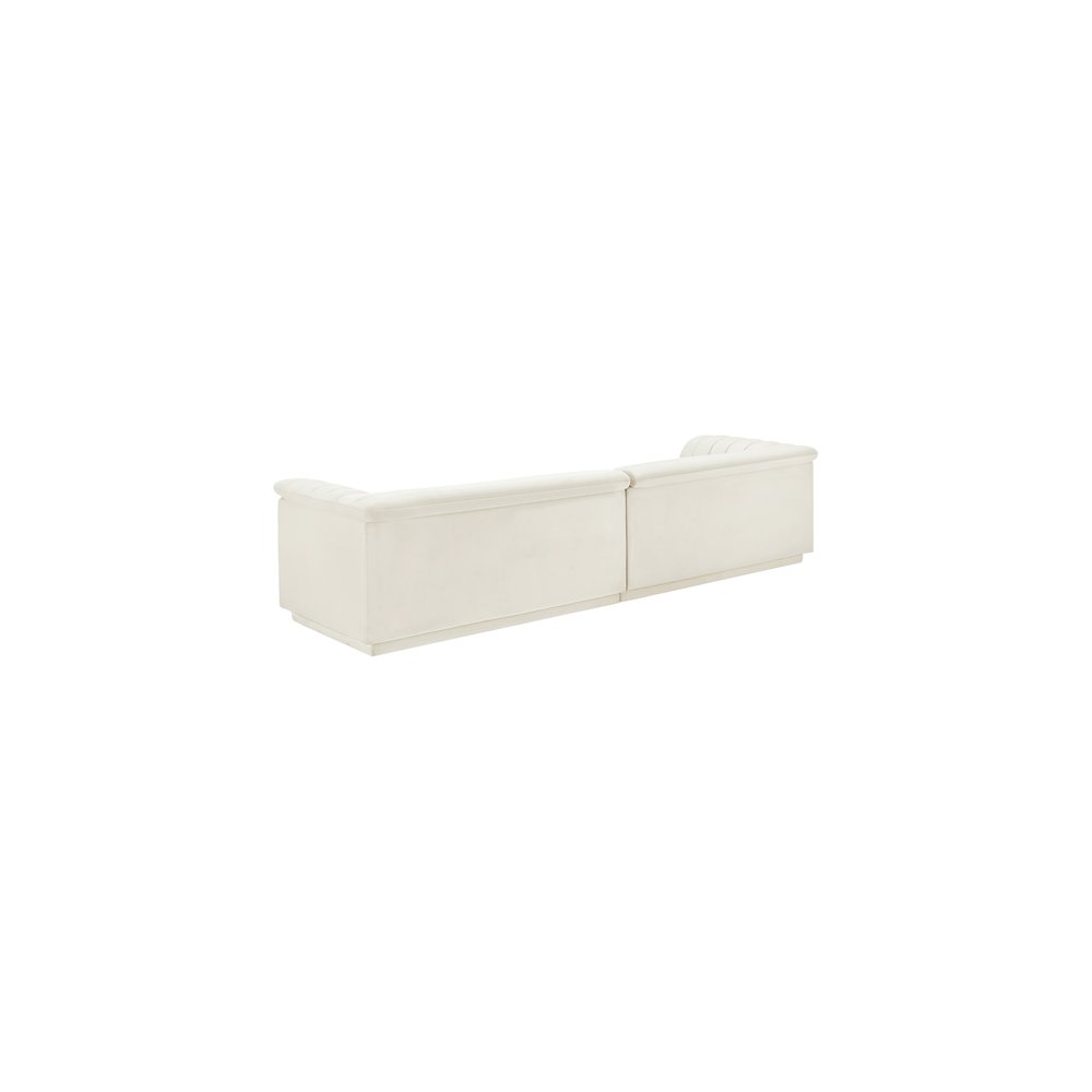 Cascade Cream Velvet Fabric Modular Sofa. Picture 7