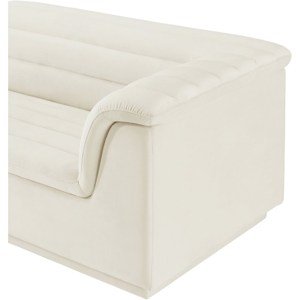 Cascade Cream Velvet Fabric Modular Sofa. Picture 9