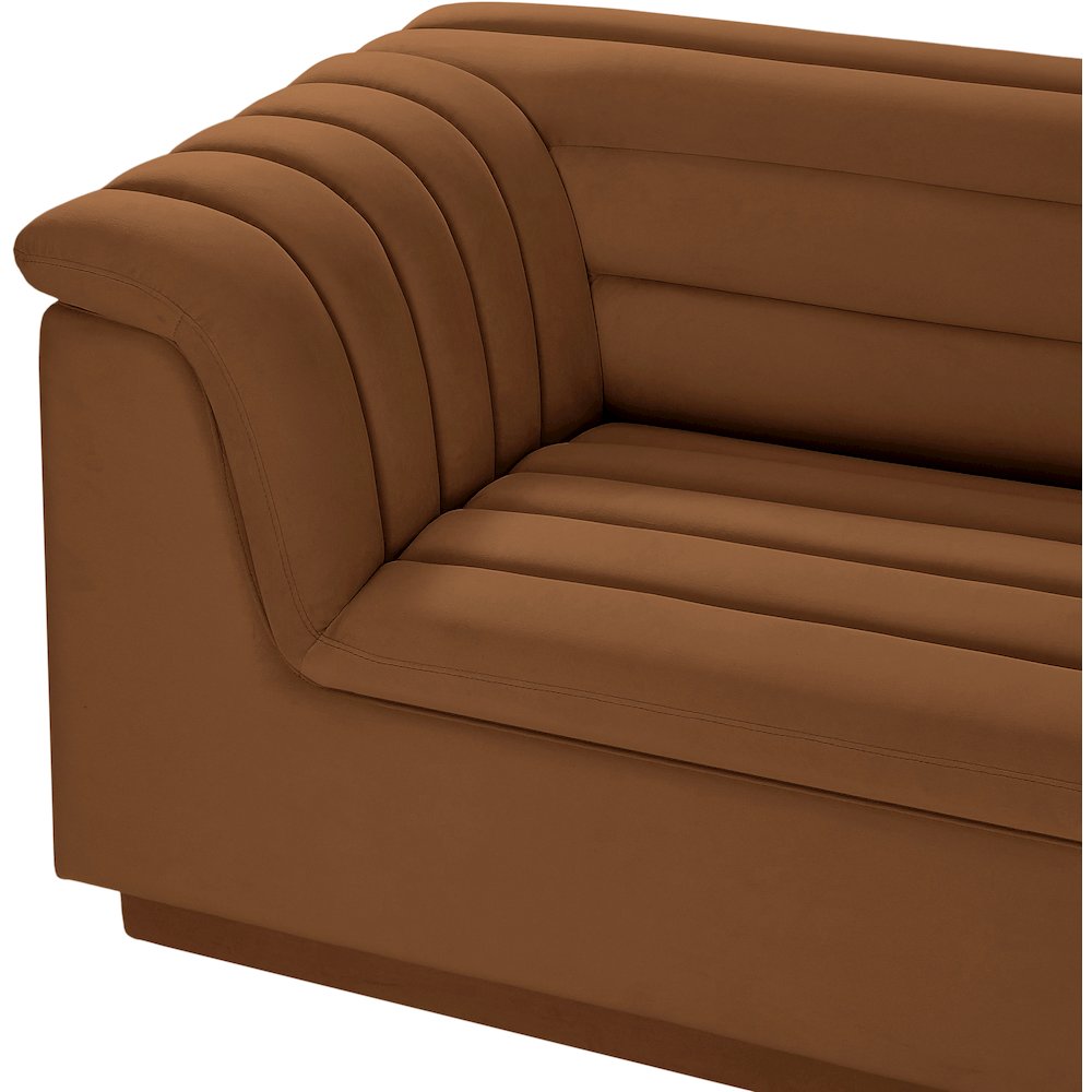 Cascade Saddle Velvet Fabric Modular Sofa. Picture 8