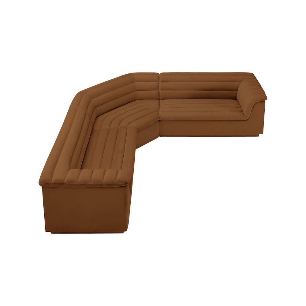 Cascade Saddle Velvet Fabric Modular Sectional. Picture 6