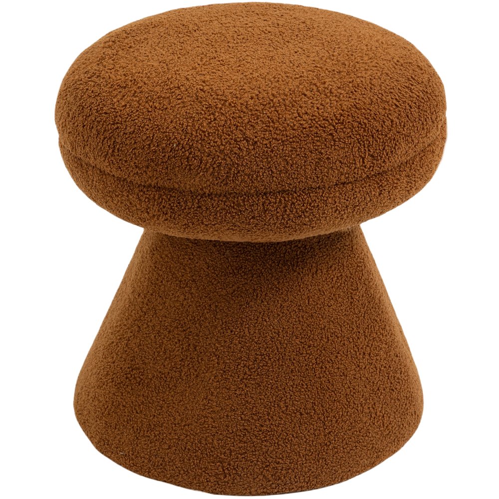 Drum Saddle Faux Shearling Teddy Fabric Ottoman/Stool. Picture 3