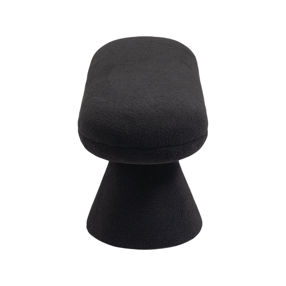 Drum Black Faux Shearling Teddy Fabric Bench. Picture 4