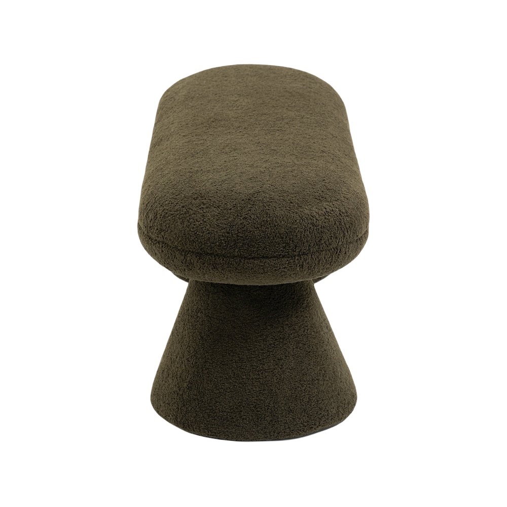 Drum Green Faux Shearling Teddy Fabric Bench. Picture 4