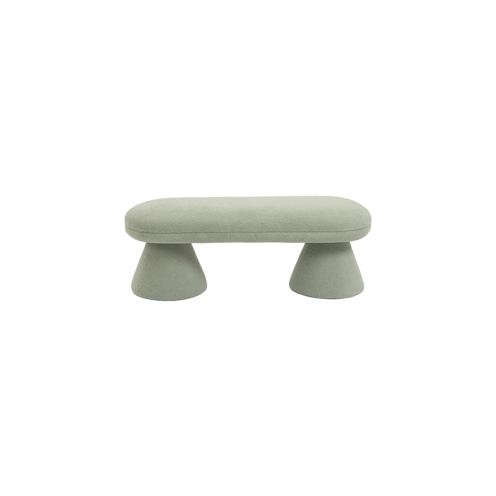 Drum Mint Faux Shearling Teddy Fabric Bench. Picture 3