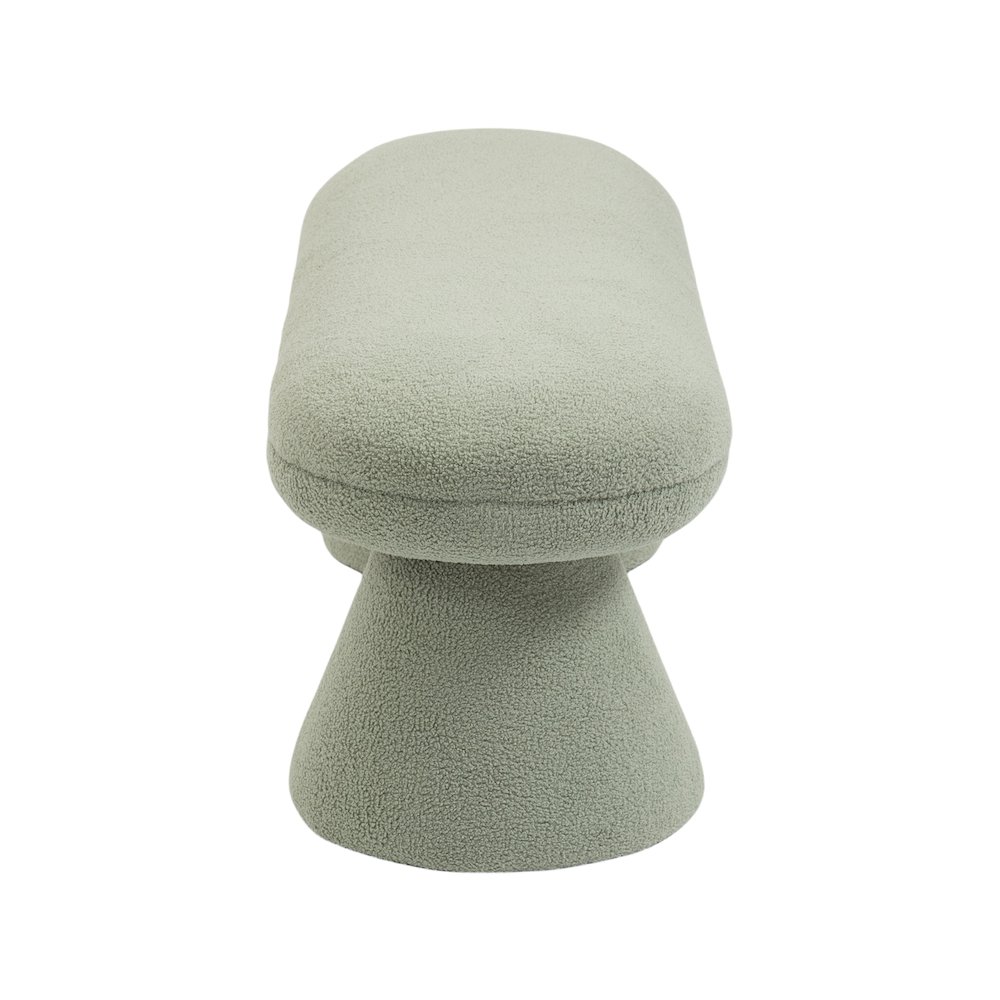 Drum Mint Faux Shearling Teddy Fabric Bench. Picture 4