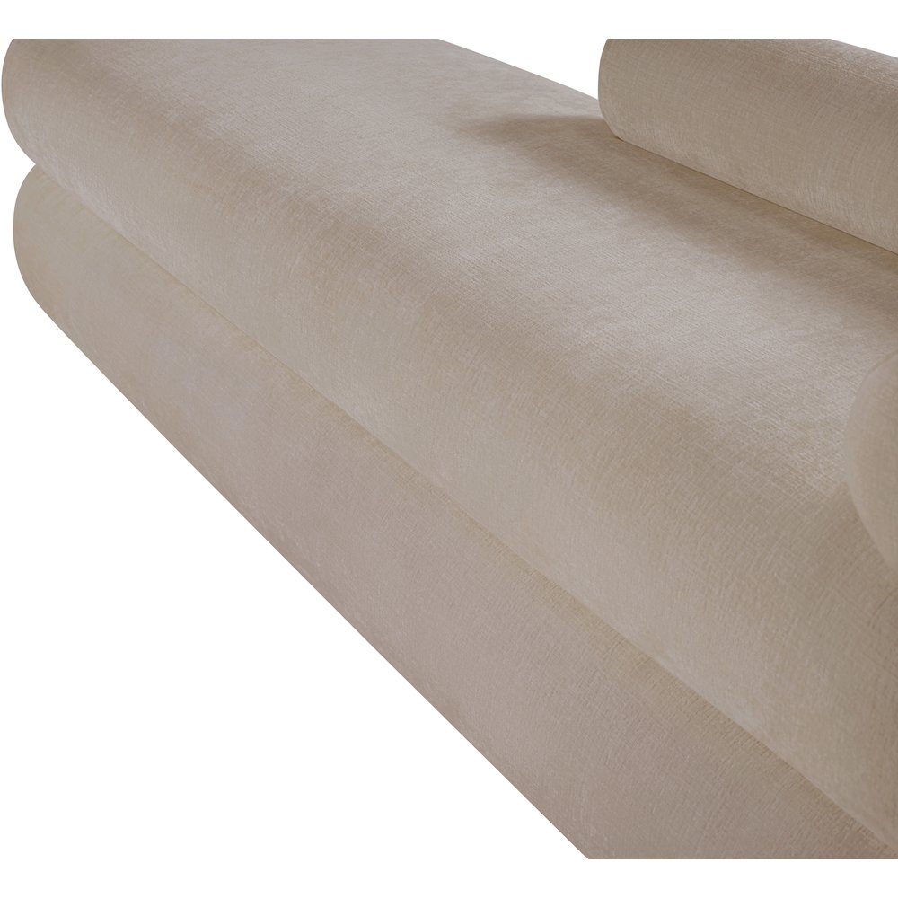 Kennedy Beige Chenille Fabric Bench. Picture 11