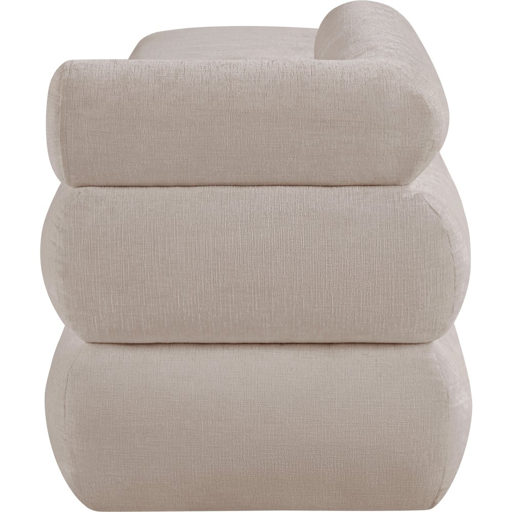 Kennedy Beige Chenille Fabric Bench. Picture 4