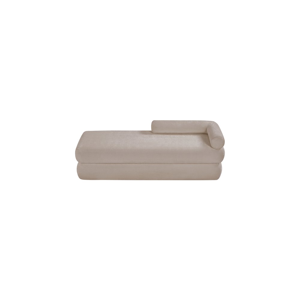 Kennedy Beige Chenille Fabric Bench. Picture 6