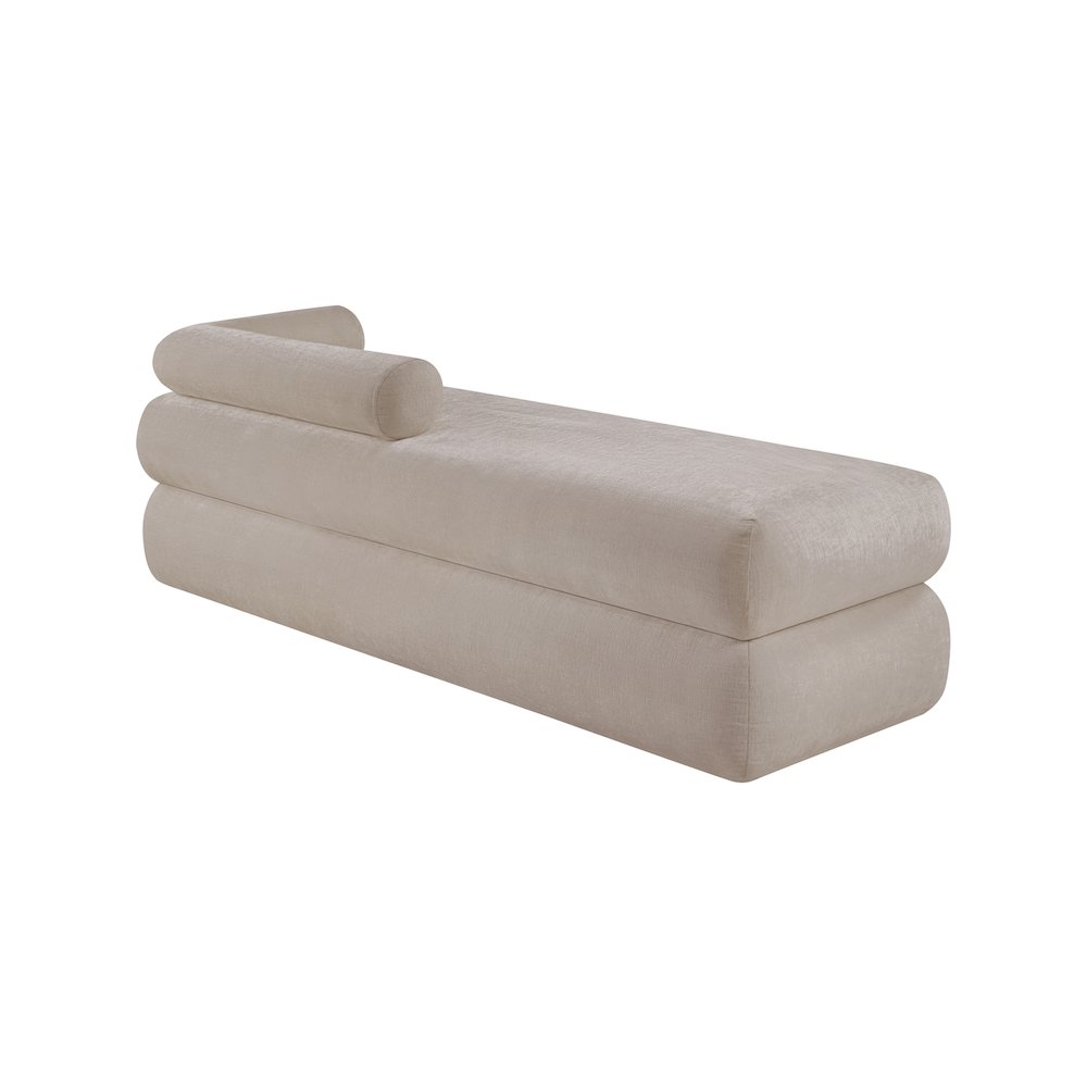 Kennedy Beige Chenille Fabric Bench. Picture 7