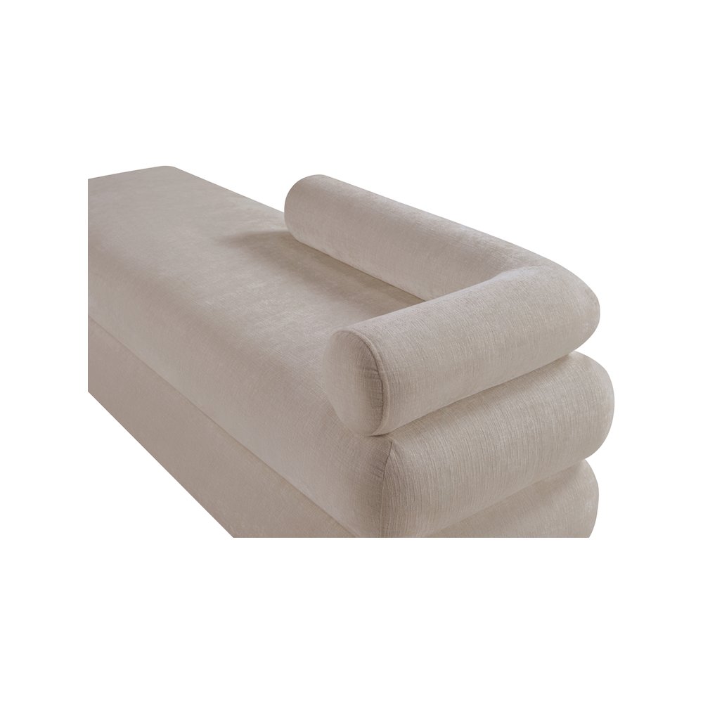 Kennedy Beige Chenille Fabric Bench. Picture 9