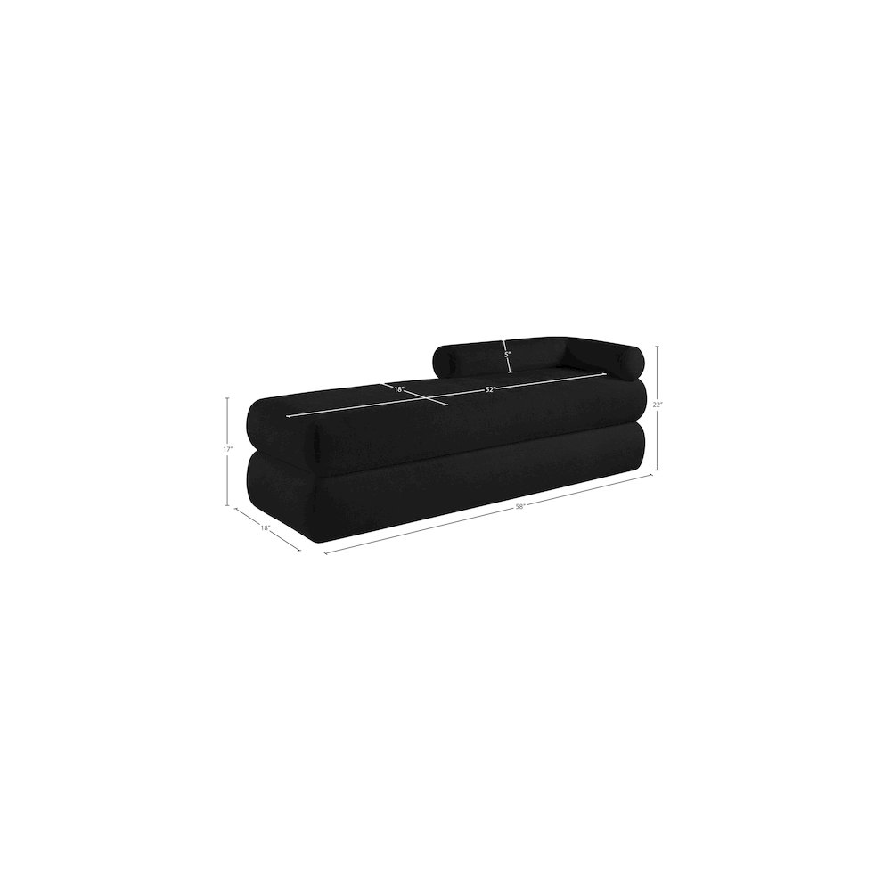 Kennedy Black Chenille Fabric Bench. Picture 13