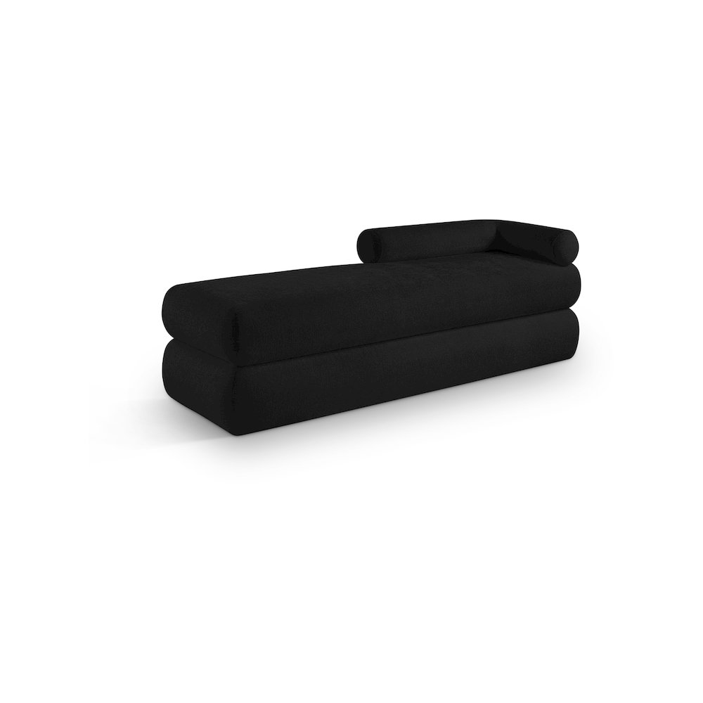 Kennedy Black Chenille Fabric Bench. Picture 1