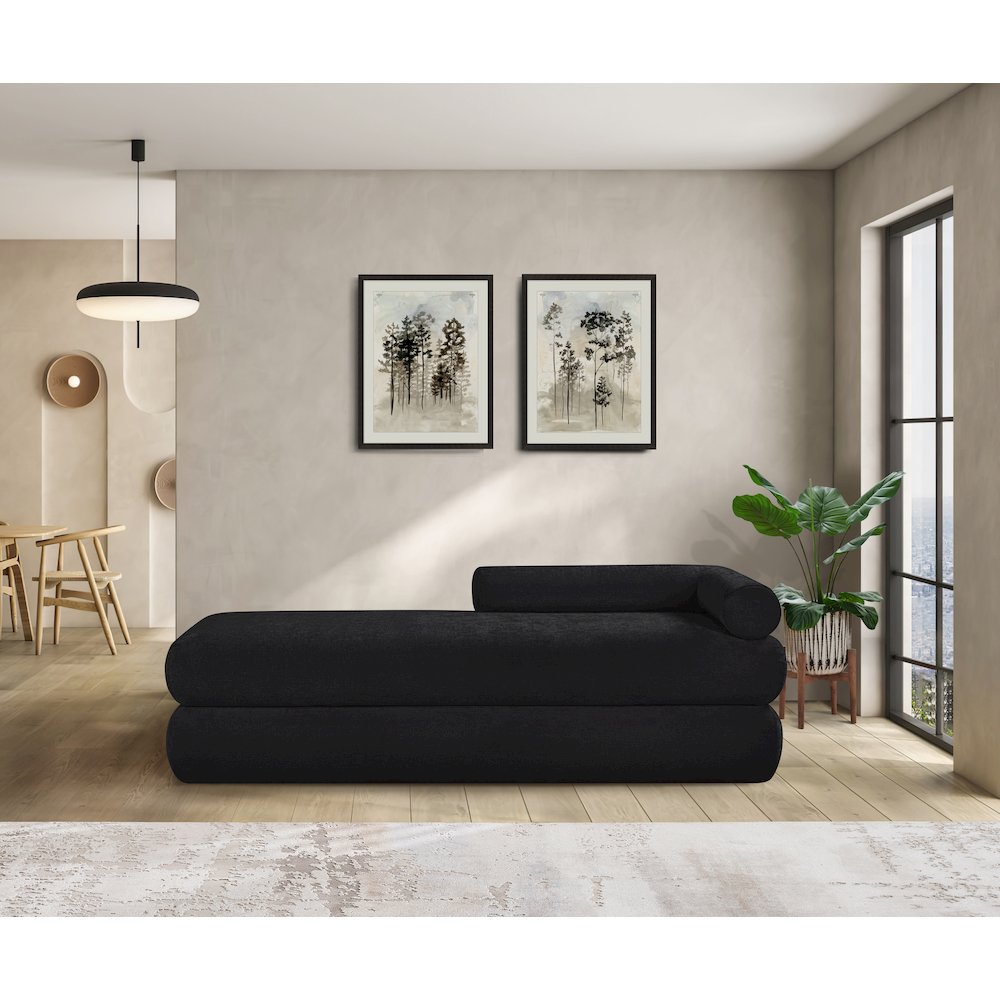 Kennedy Black Chenille Fabric Bench. Picture 2