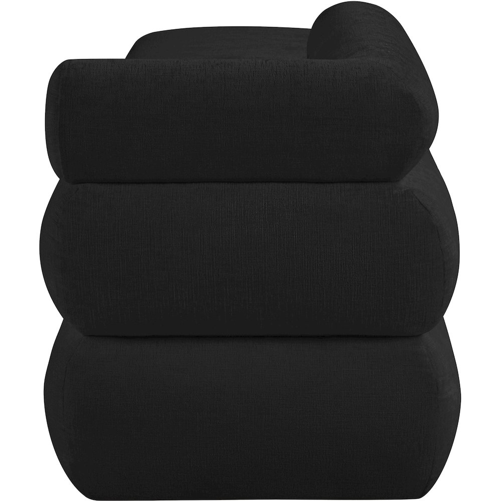 Kennedy Black Chenille Fabric Bench. Picture 4