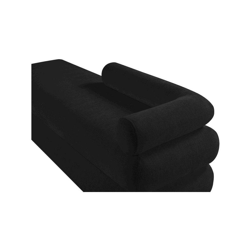 Kennedy Black Chenille Fabric Bench. Picture 9