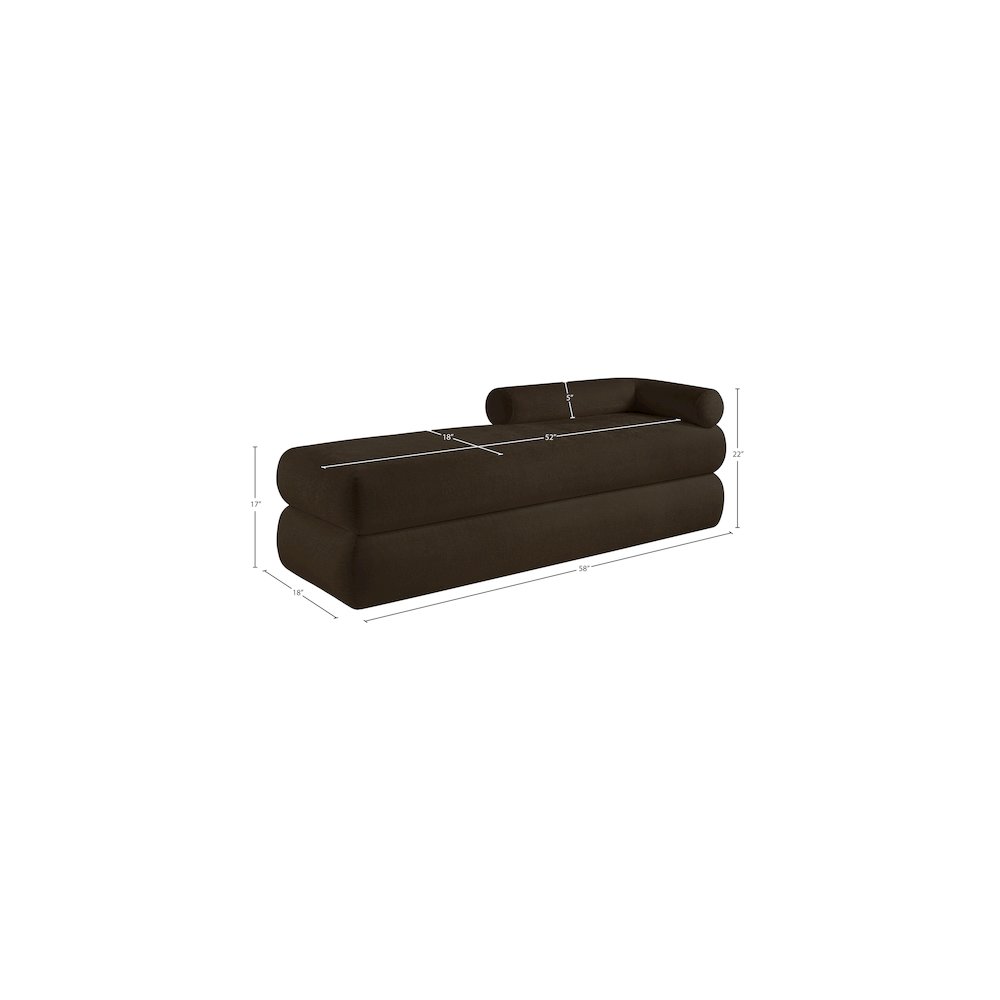 Kennedy Brown Chenille Fabric Bench. Picture 13