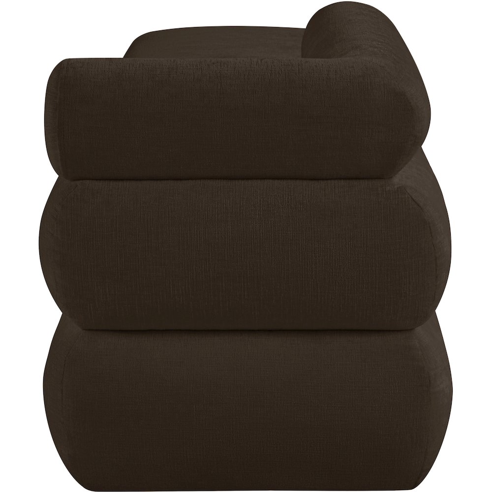 Kennedy Brown Chenille Fabric Bench. Picture 4