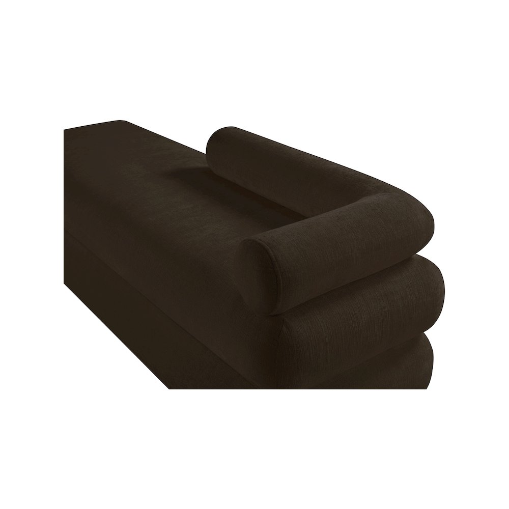 Kennedy Brown Chenille Fabric Bench. Picture 9