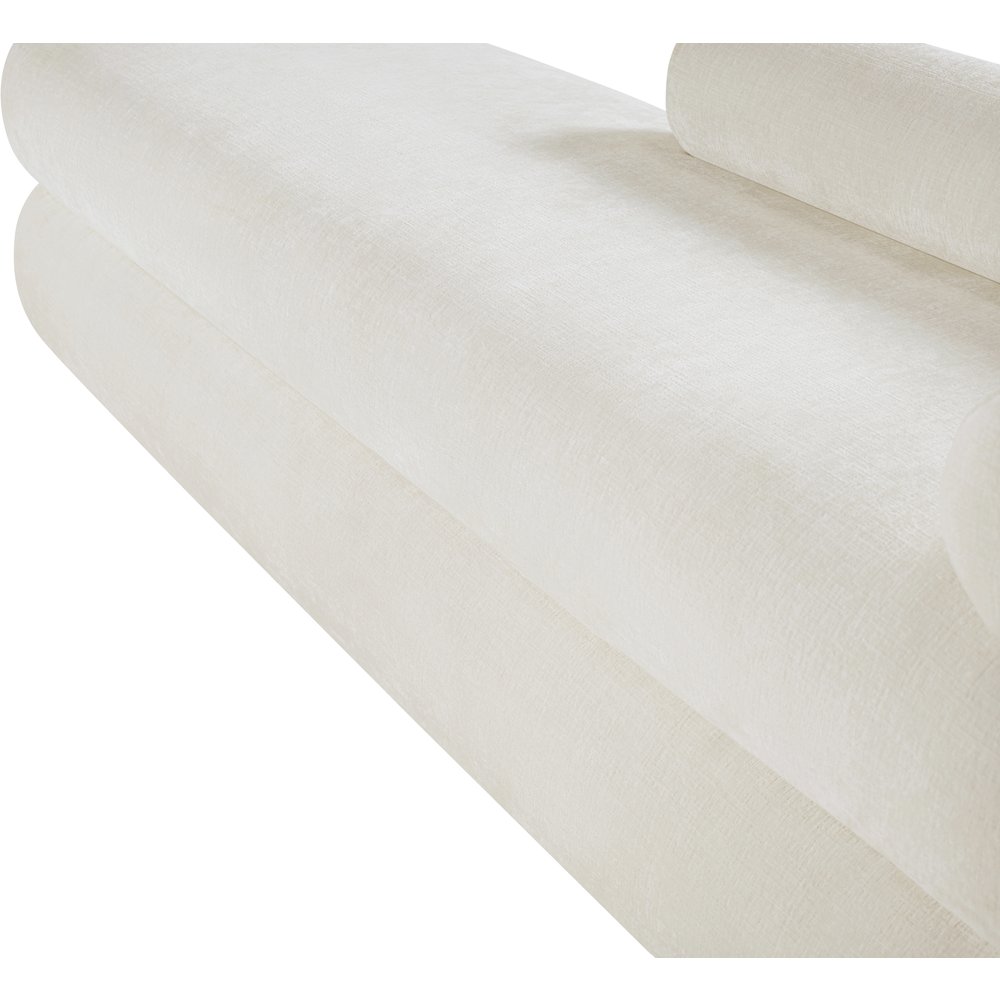 Kennedy Cream Chenille Fabric Bench. Picture 11