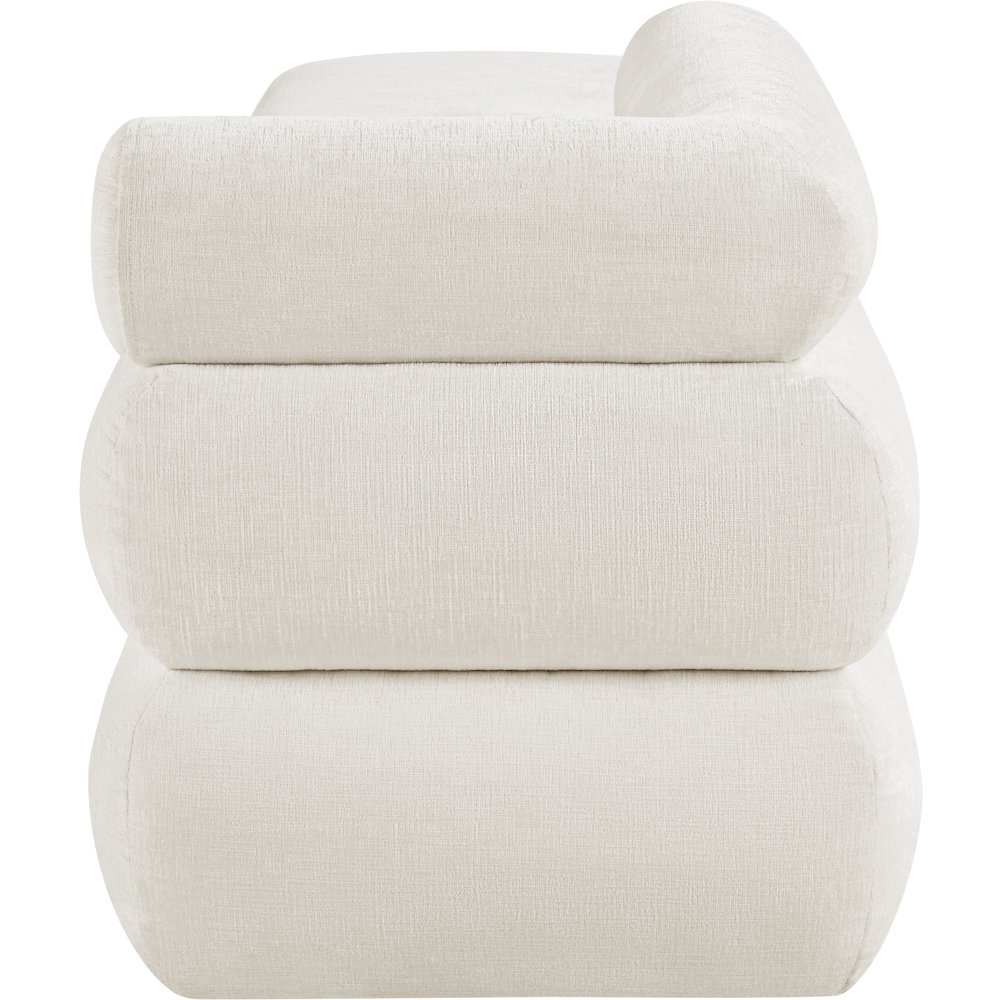 Kennedy Cream Chenille Fabric Bench. Picture 4