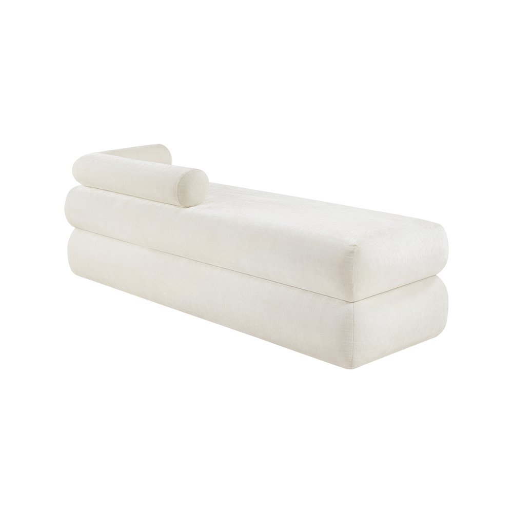 Kennedy Cream Chenille Fabric Bench. Picture 7