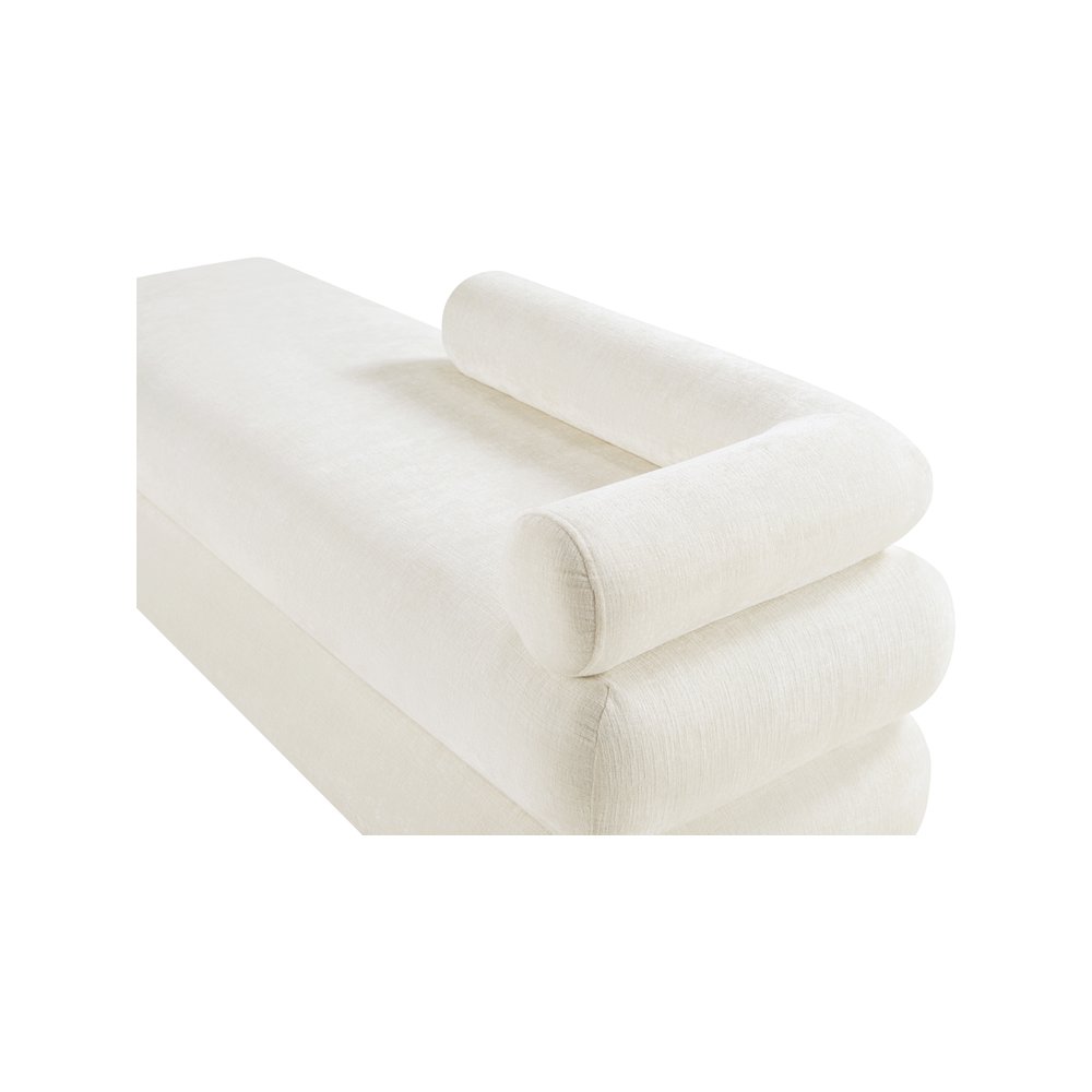 Kennedy Cream Chenille Fabric Bench. Picture 9