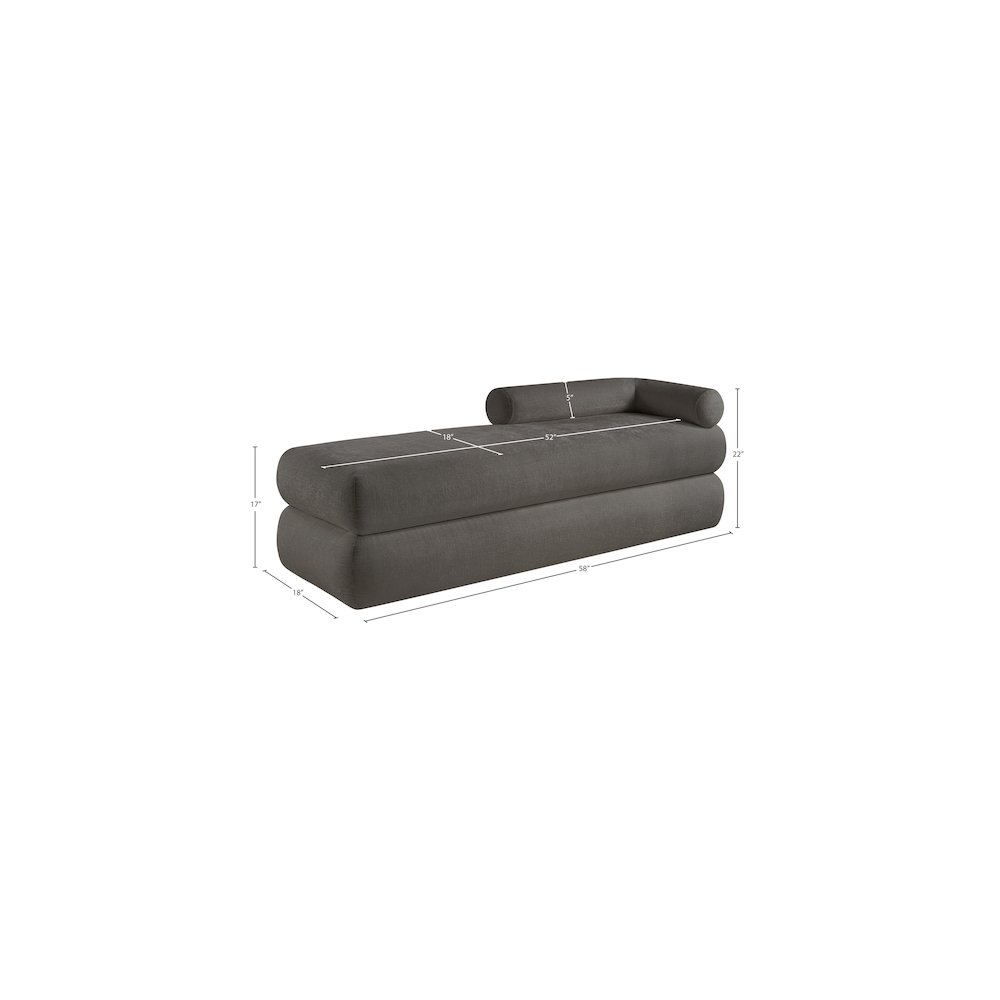 Kennedy Grey Chenille Fabric Bench. Picture 13