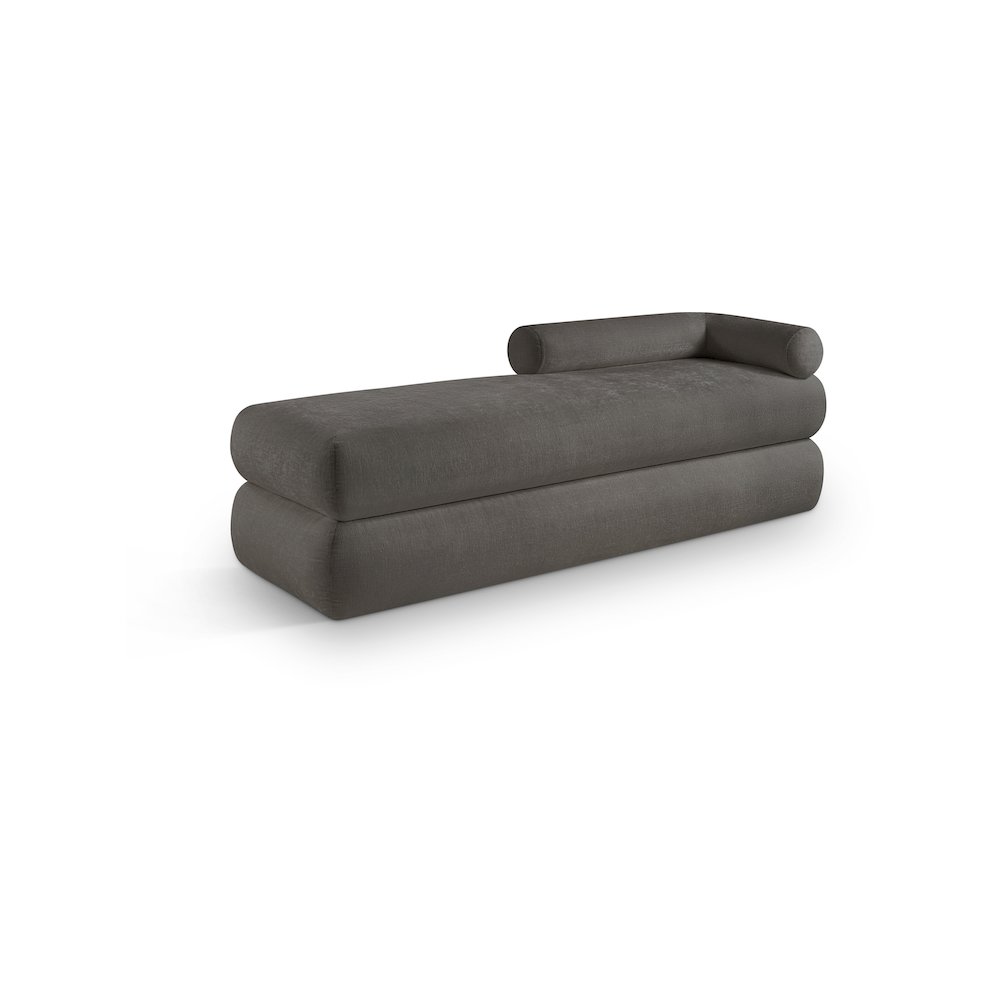 Kennedy Grey Chenille Fabric Bench. Picture 1
