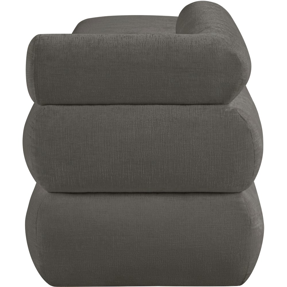 Kennedy Grey Chenille Fabric Bench. Picture 4