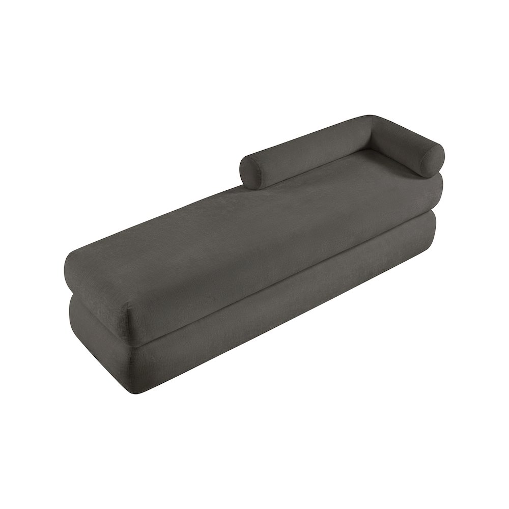 Kennedy Grey Chenille Fabric Bench. Picture 8