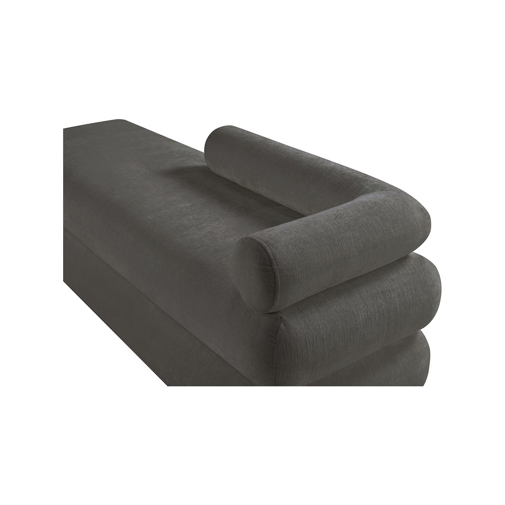 Kennedy Grey Chenille Fabric Bench. Picture 9